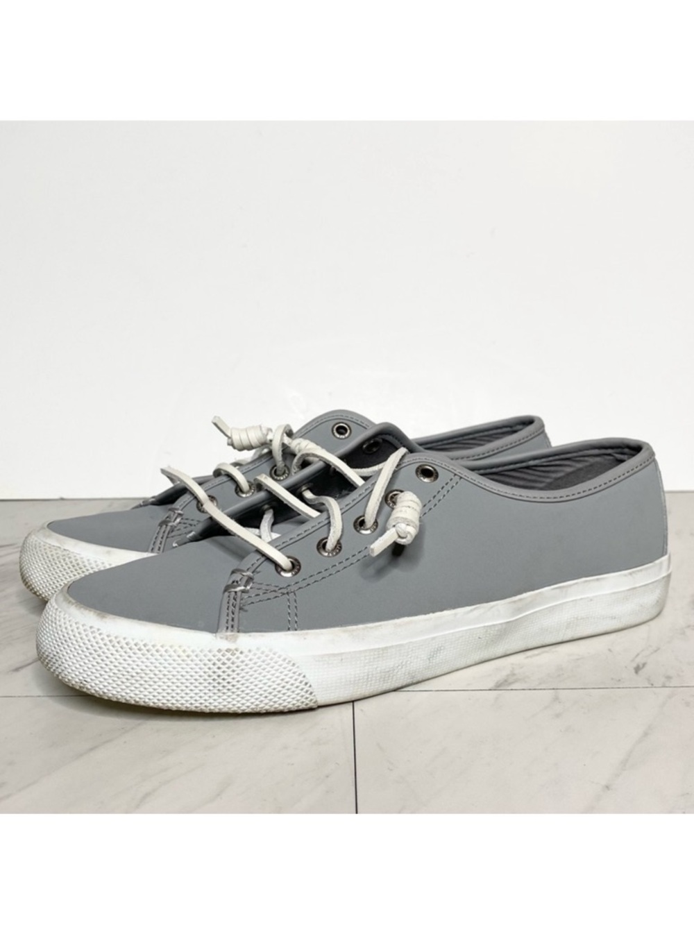 Sperry Seacoast Gray Leather Sneaker 7 1/2 M